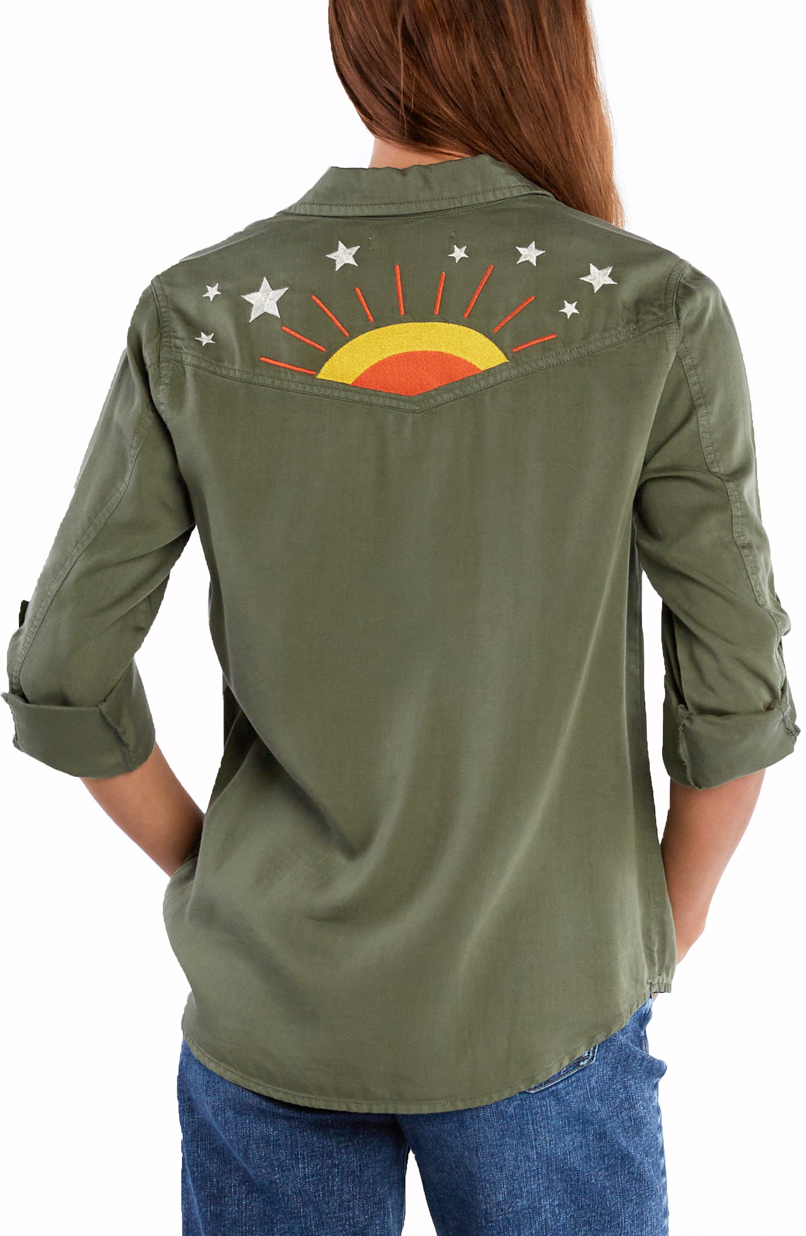 Hello Sunshine Embroidered Button-Up Shirt - image 4