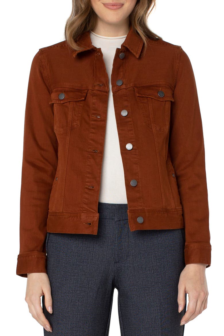 Liverpool Classic Denim Jacket, Main, color, COGNAC