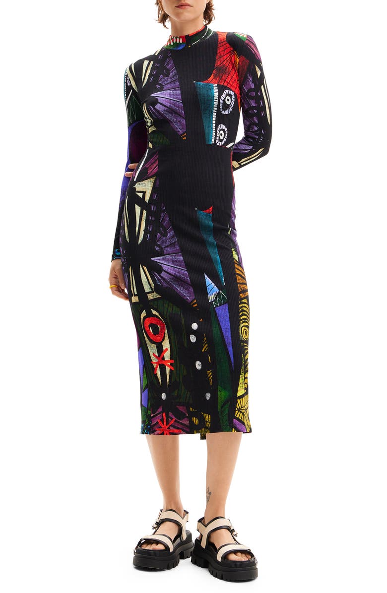 Desigual M. Christian Lacroix Arty Midi Dress, Main, color, 