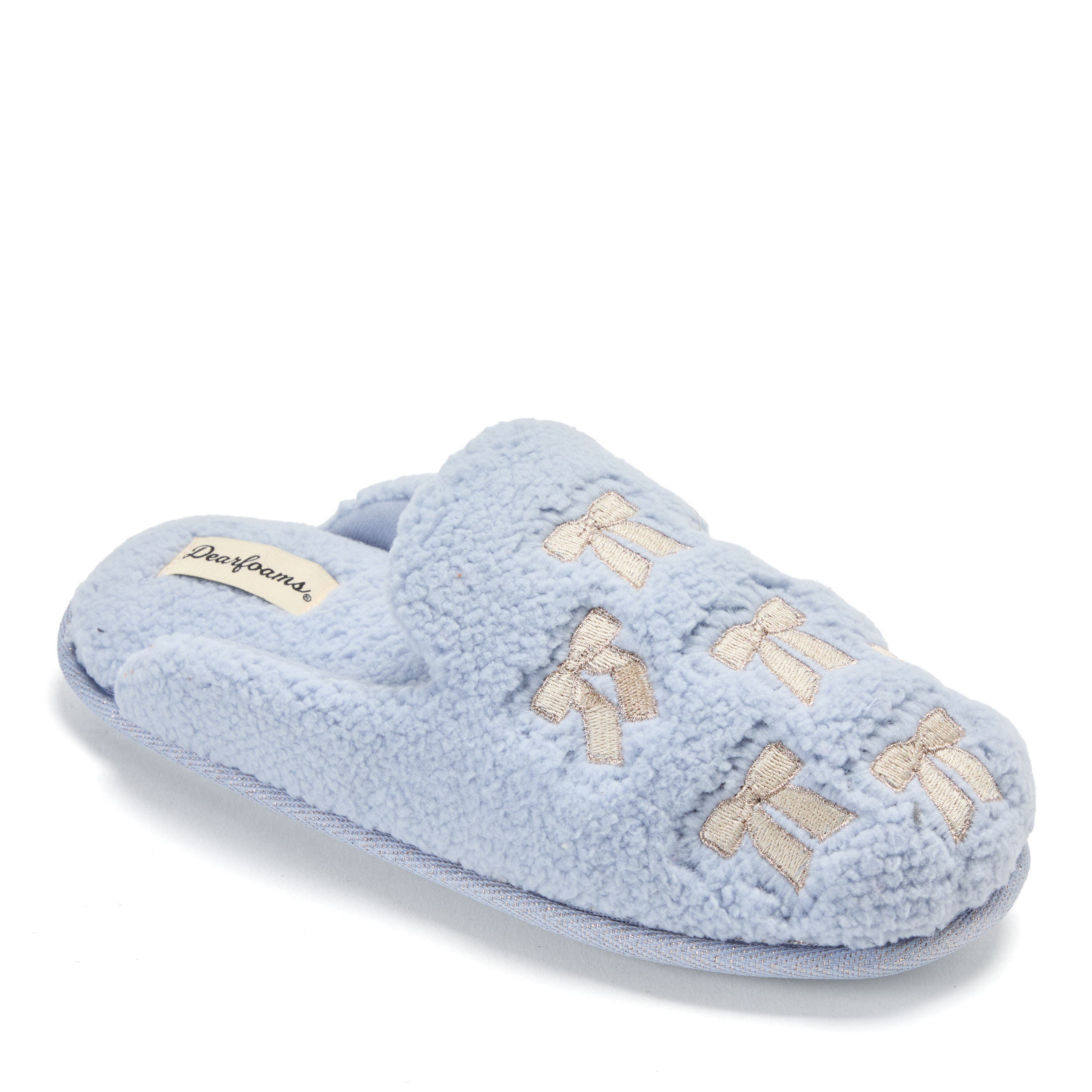 Teddy Embroidered Scuff Slipper, Main, color, EVENTIDE