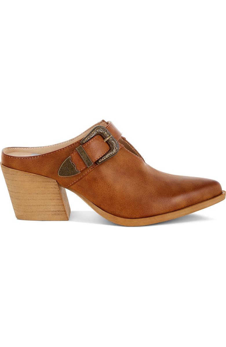 Rag & Co Holler Carved Buckle Mule, Alternate, color, Tan