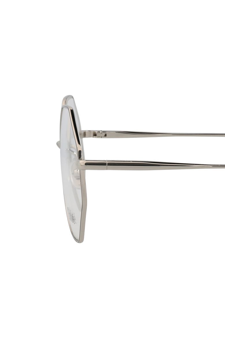 Chloé Core 53mm Rectangular Optical Glasses, Alternate, color, Silver Silver Transparent