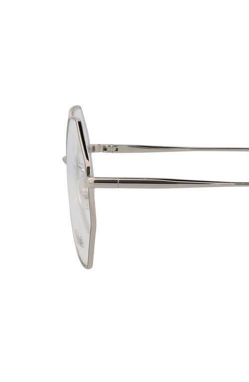 Chloé Core 53mm Rectangular Optical Glasses In Silver Silver Transparent