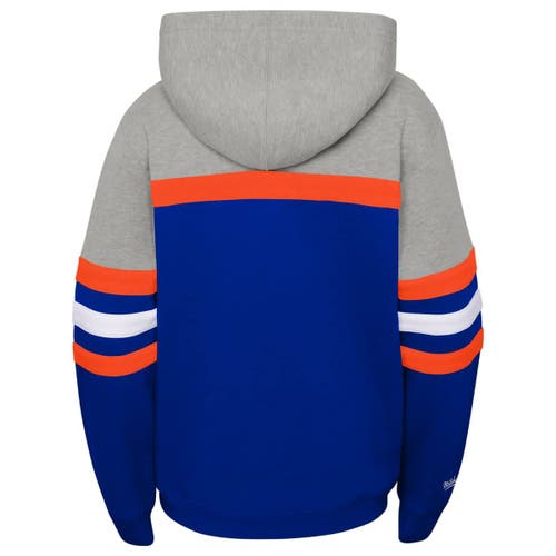 Mitchell & Ness Youth Royal Denver Broncos Throwback Head Coach Pullover Hoodie In Blue