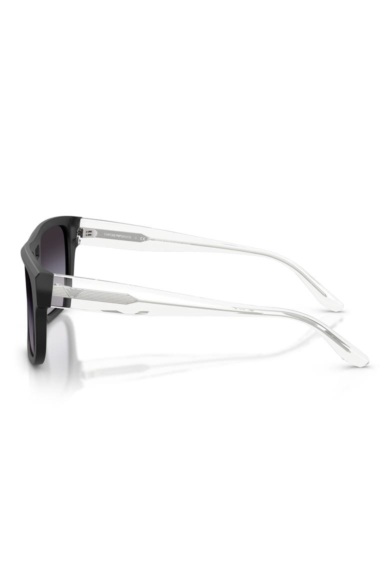 57mm Gradient Pillow Sunglasses, Alternate, color, MATTE BLACK / GREY GRADIENT