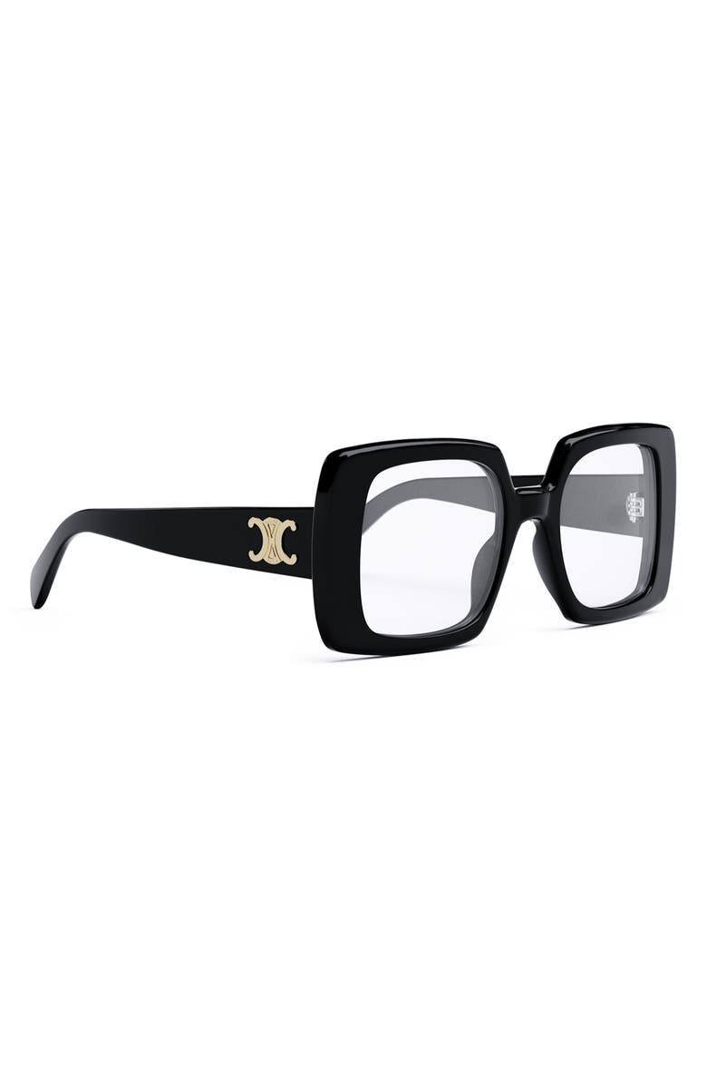 CELINE Triomphe 51mm Square Reading Glasses, Alternate, color, 