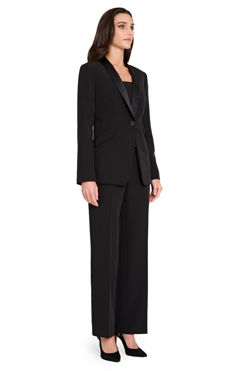 Tahari ASL Crepe Tuxedo Jacket, Alternate, color, Black