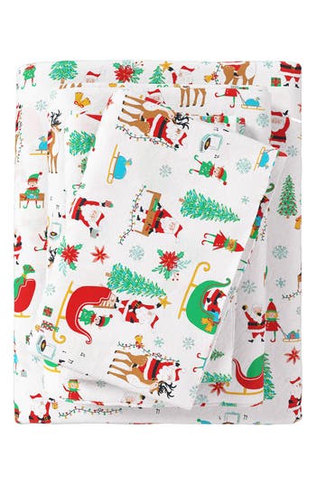 Woven & Weft Holiday Print Turkish Cotton Sheet Set