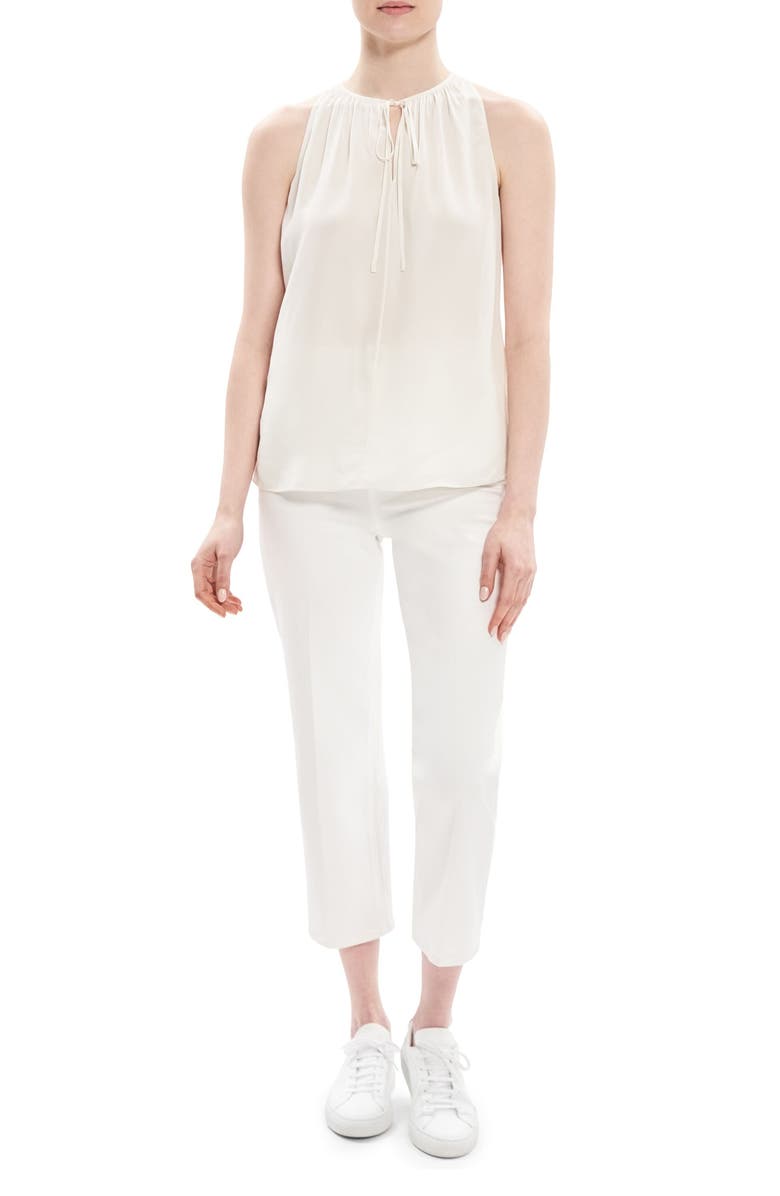 Theory Tie Neck Sleeveless Top, Alternate, color, 