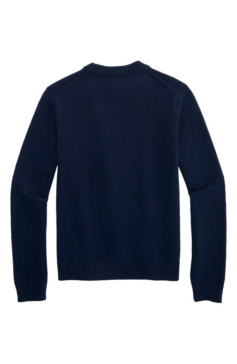 vineyard vines Kids' American Flag Cotton Crewneck Sweater, Alternate, color, Nautical Navy