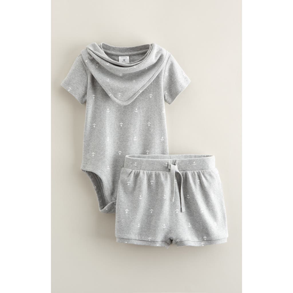 Nordstrom Romper, Bib & Shorts Set In Gray