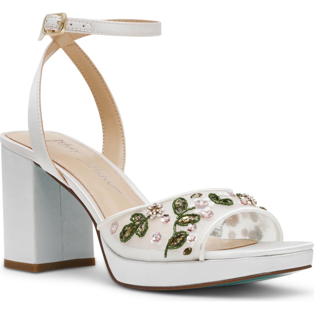 Betsey Johnson Kirra Ankle Strap Sandal In Ivory