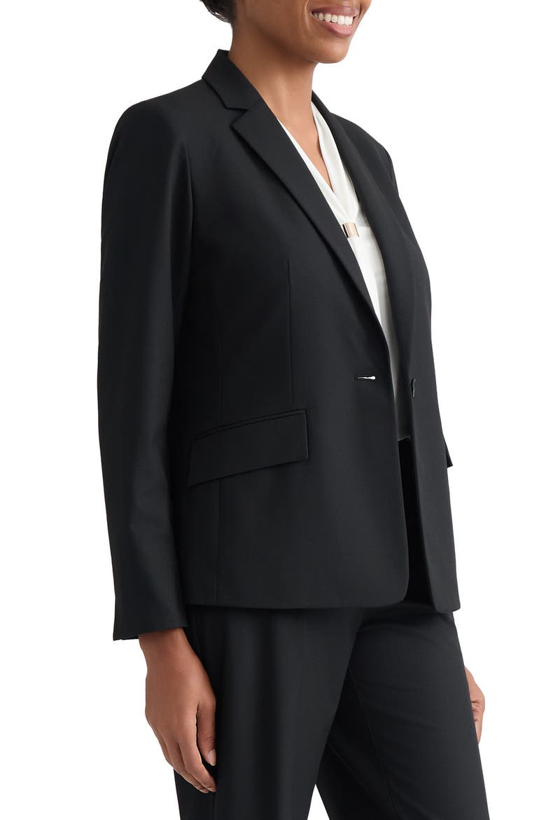 Washable One-Button Jacket, Alternate, color, BLACK