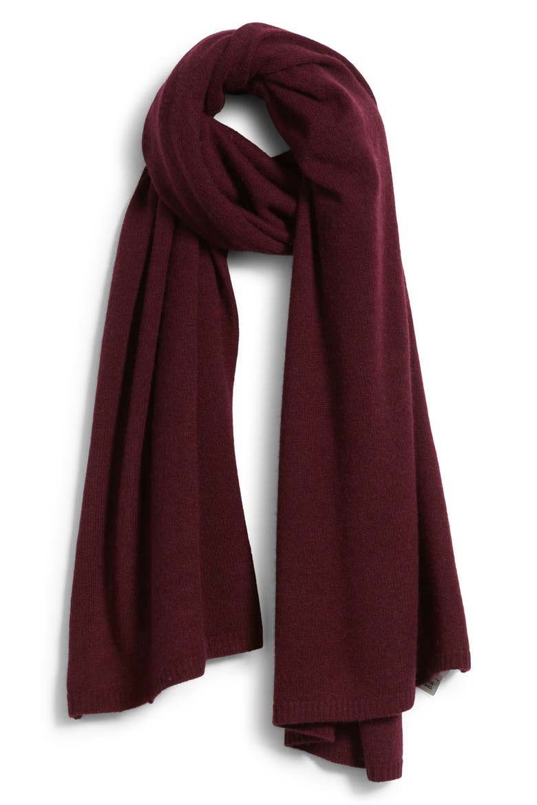 Cashmere Scarf, Alternate, color, BURGUNDY FIELD