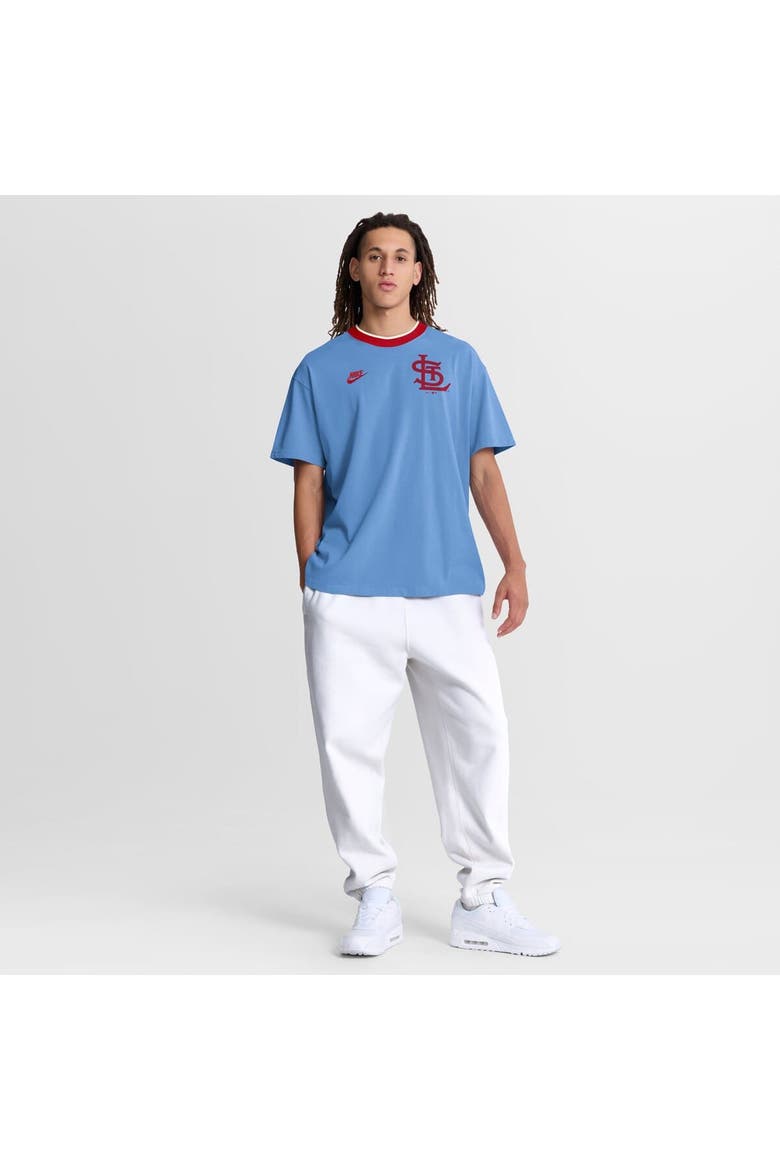 Men's Nike Light Blue St. Louis Cardinals Cooperstown Collection Ringer T-Shirt, Alternate, color, Light Blue