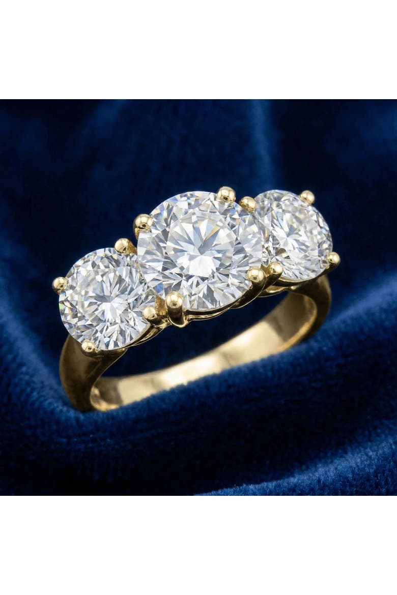 Certified 5Ct Three Stone Diamond Engagement Anniversary Ring 14k Gold Lab Grown, Alternate, color, 14k Yellow Gold