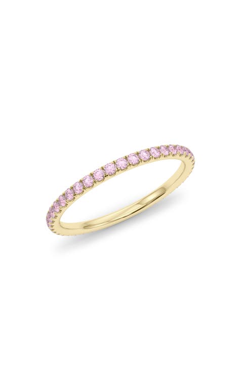 Petite Fancy Pink Lab Created Diamond Eternity Ring
