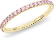 HauteCarat Petite Fancy Pink Lab Created Diamond Eternity Ring