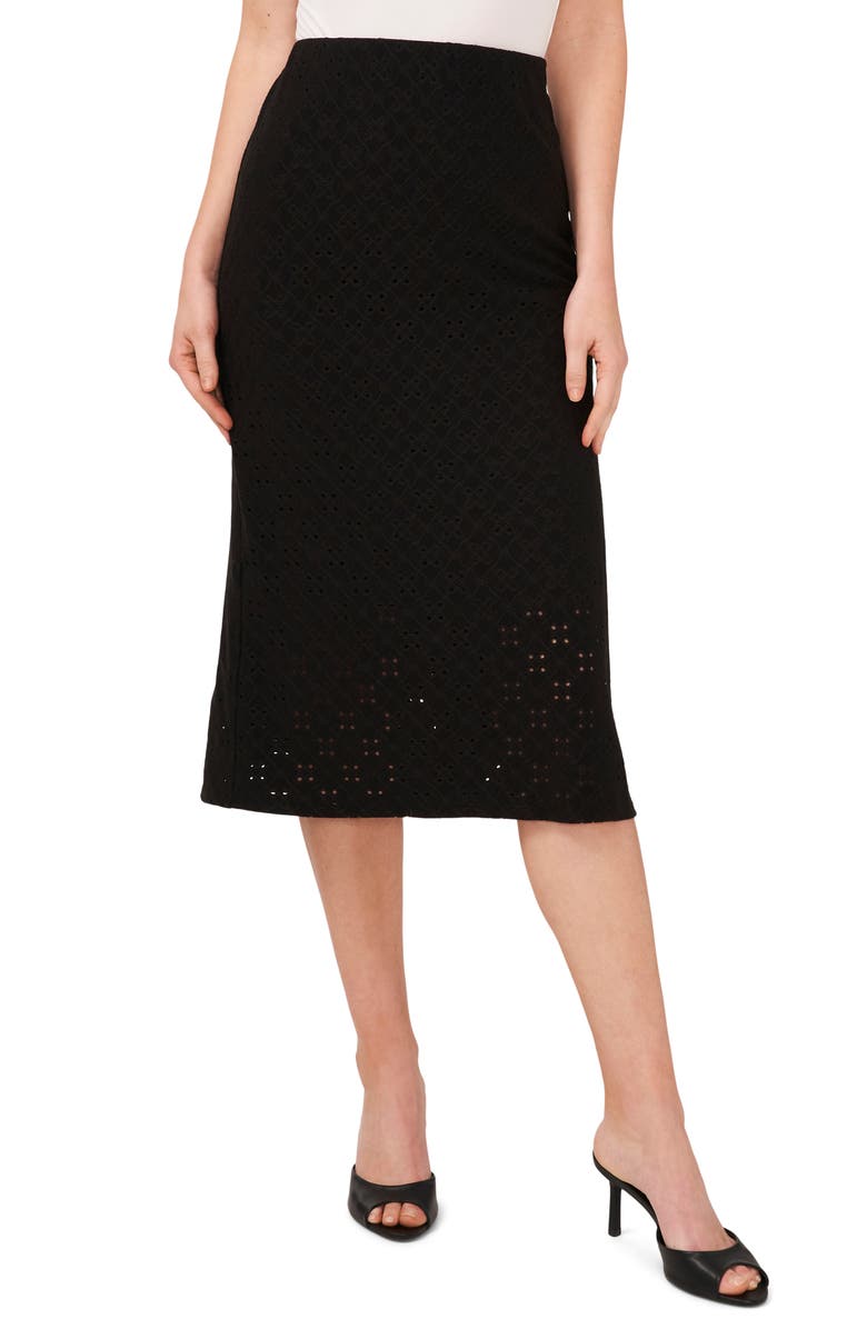 CeCe Eyelet Midi Skirt, Main, color, 