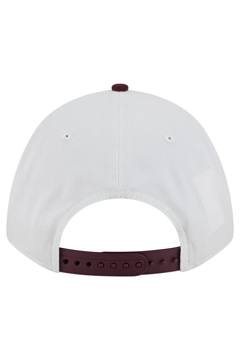 Men's New Era White/Maroon Texas A&M Aggies Arch Two-Tone Rope 9FORTY A-Frame M-Crown Adjustable Hat, Alternate, color, White