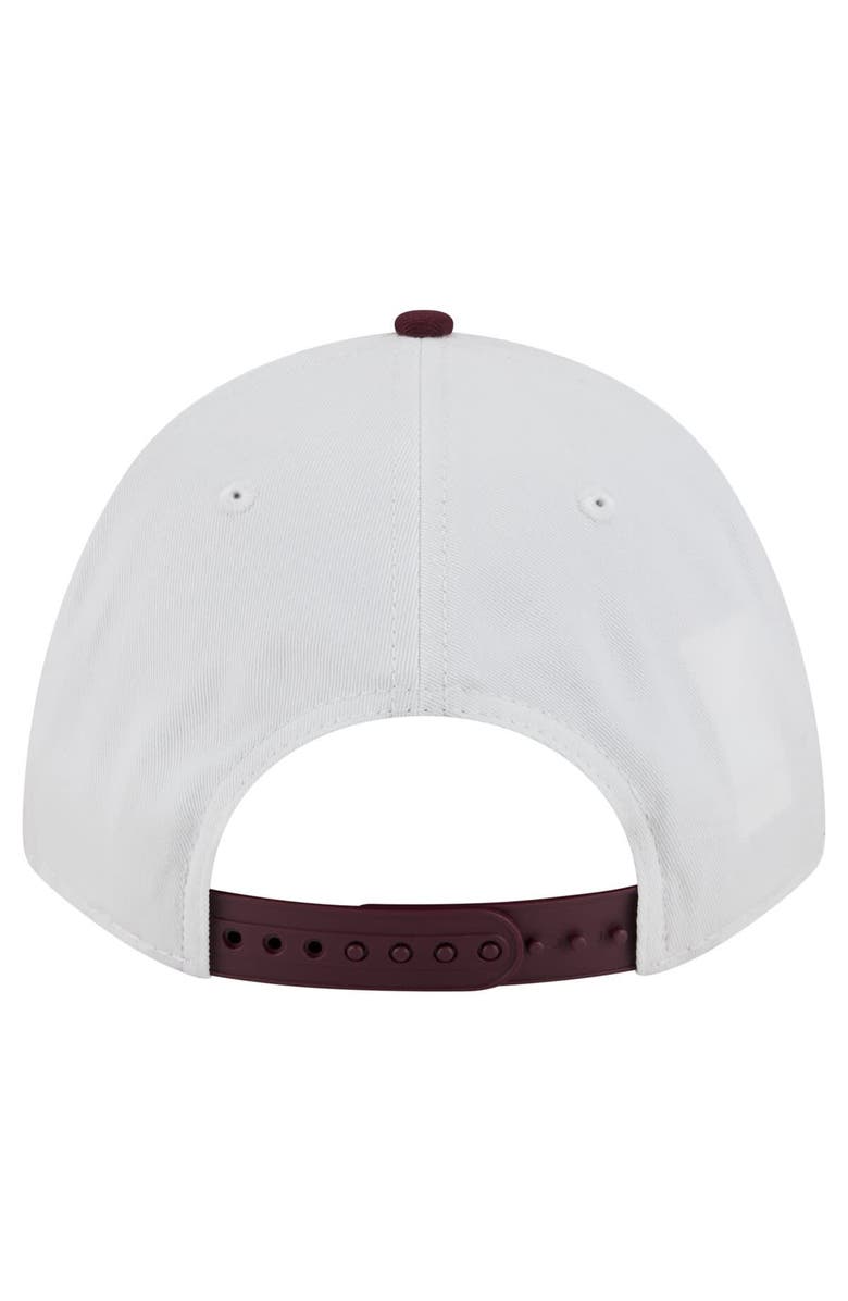 New Era Men's New Era White/Maroon Texas A&M Aggies Arch Two-Tone Rope 9FORTY A-Frame M-Crown Adjustable Hat, Alternate, color, White