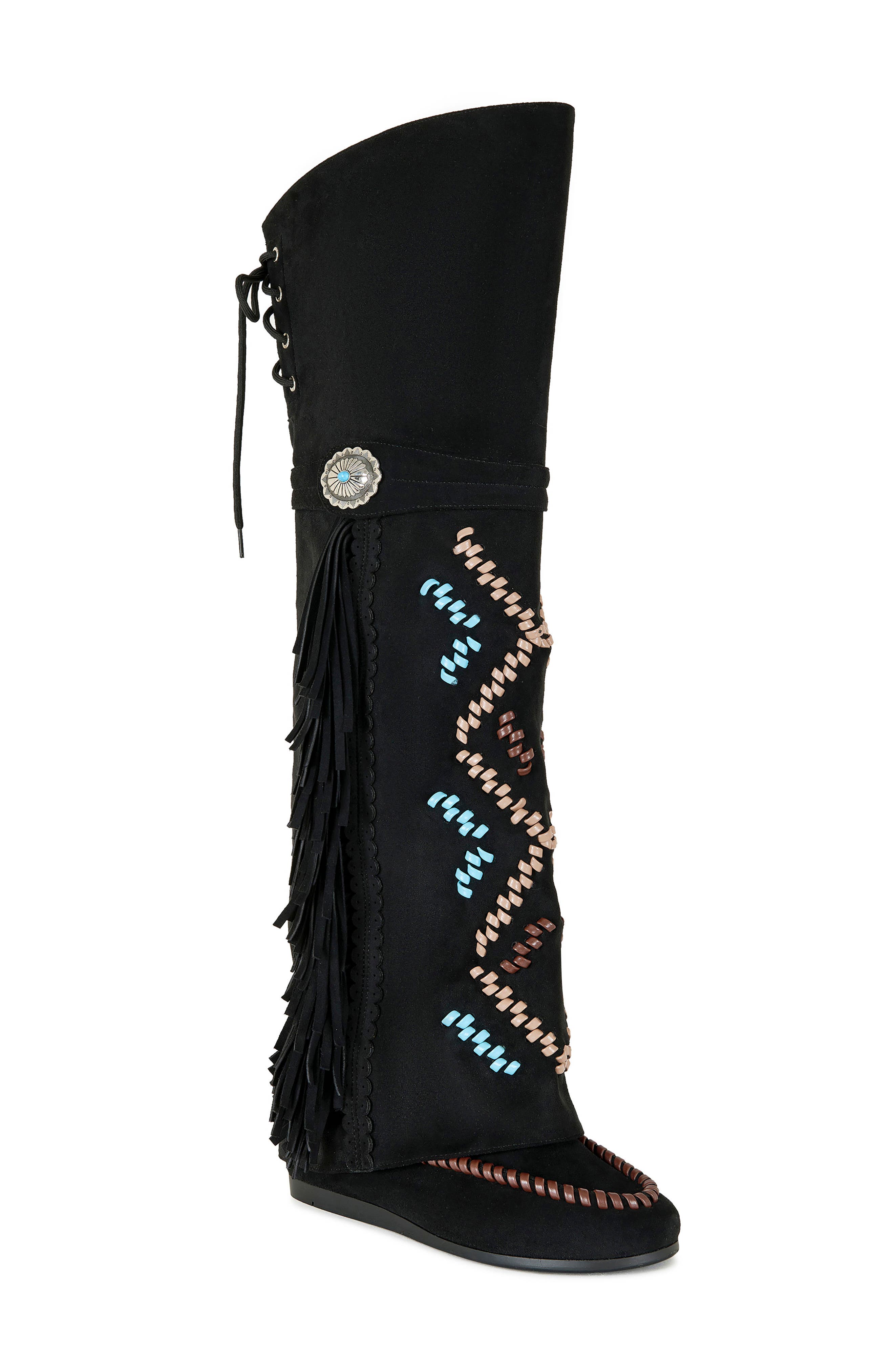 AZALEA WANG Edmund Over the Knee Boot, Main, color, Black