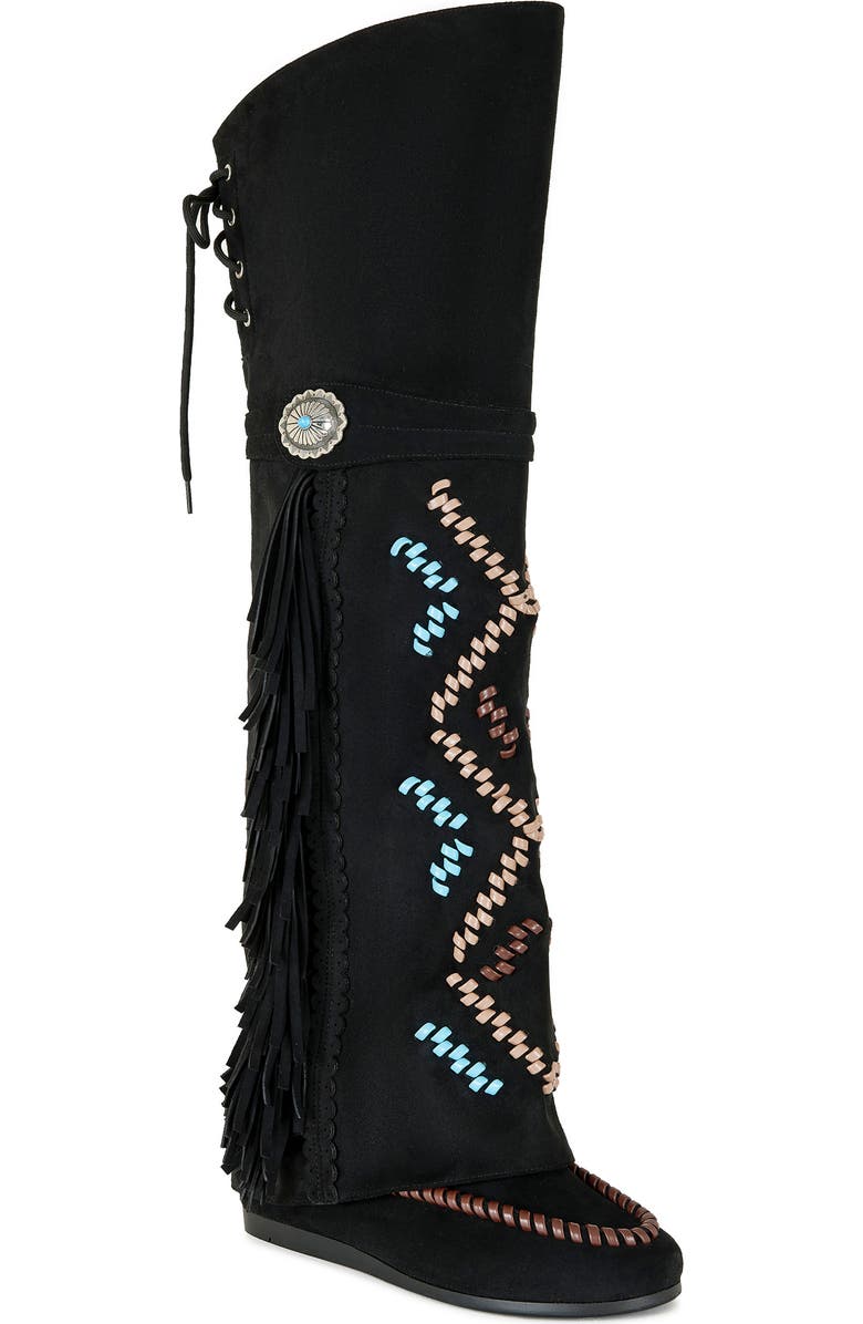 AZALEA WANG Edmund Over the Knee Boot, Main, color, Black