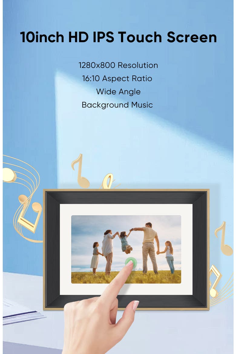 10.1" Smart WiFi Digital Photo Frame, Alternate, color, Black