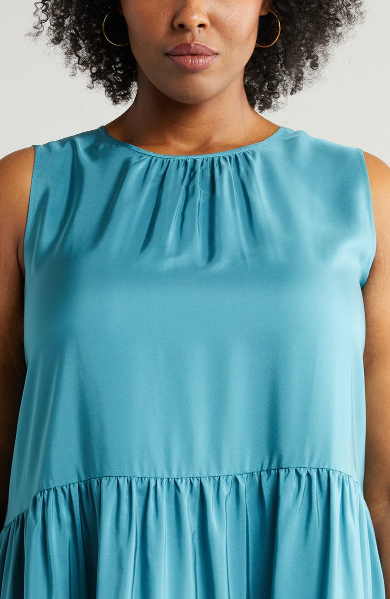 Eileen Fisher Tiered Silk Dress, Alternate, color, 