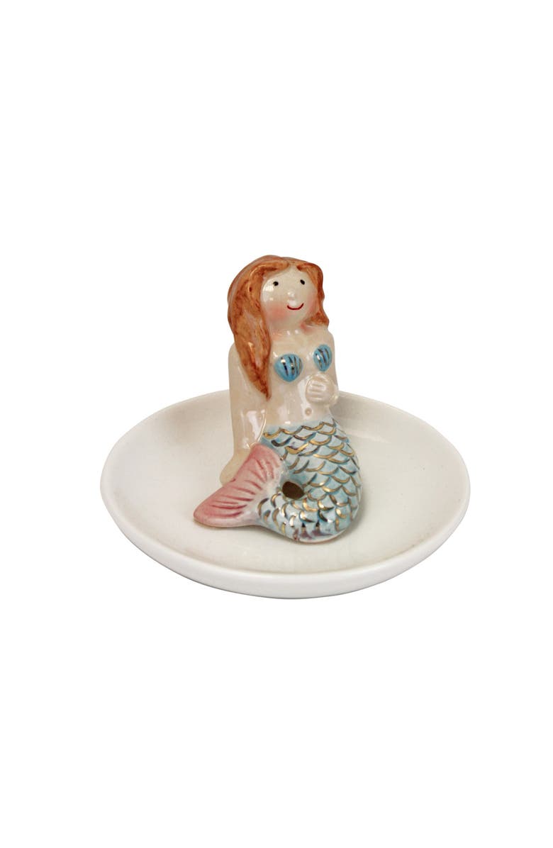 Beachcombers 3" " Ceramic Mermaid Trinket Dish, Main, color, Blue
