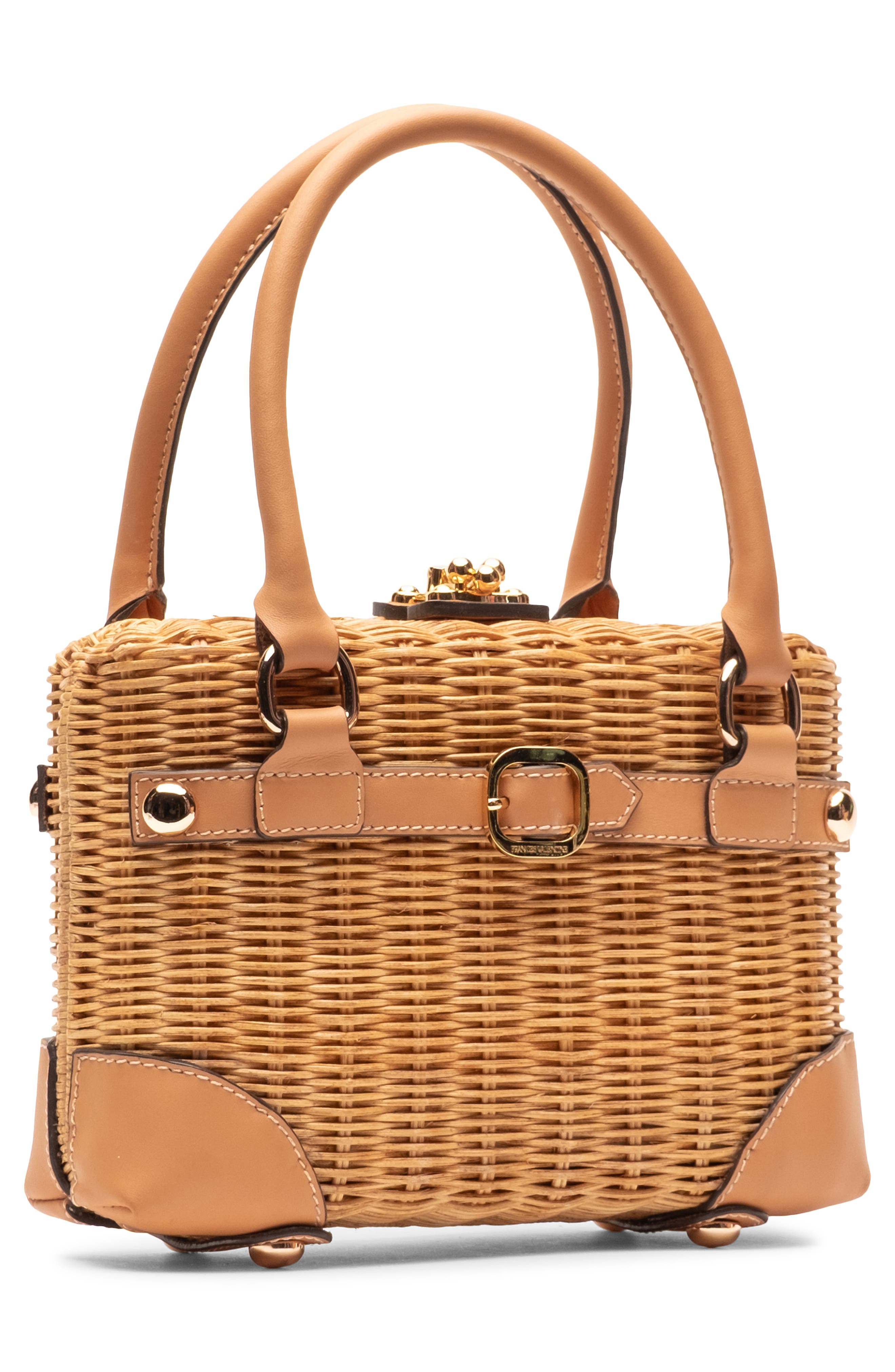 Frances Valentine Lady Basket Wicker Handheld Bag, Alternate, color, Toast