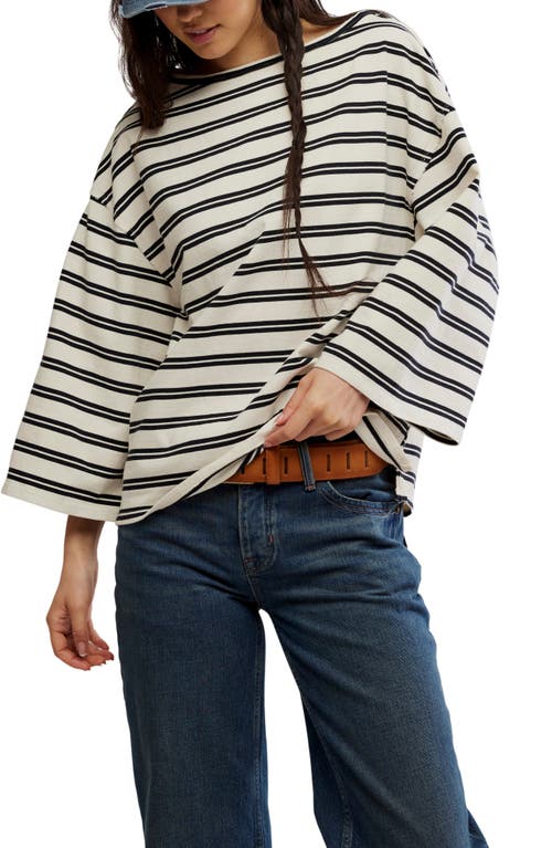 Free People C'est La Vie Stripe Cotton T-shirt