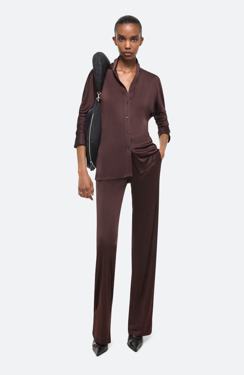 Helmut Lang Shawl Collar Button-Up Shirt, Alternate, color, Espresso - D1p