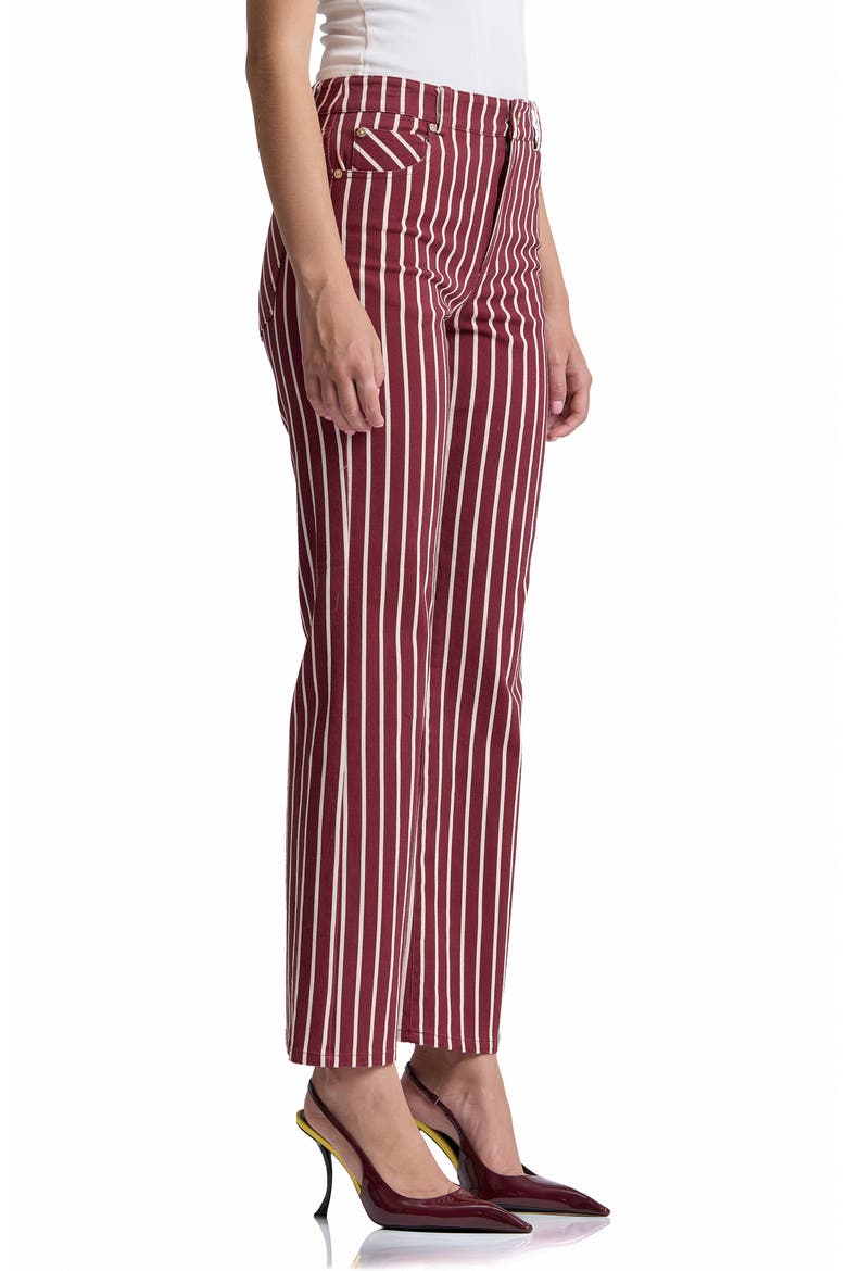Striped High Waist Bootcut Jeans, Alternate, color, CABERNET STRIPE