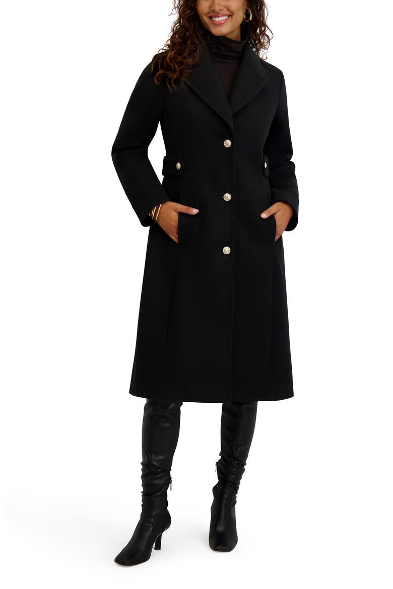 Belt Detail Coat, Main, color, BLACK