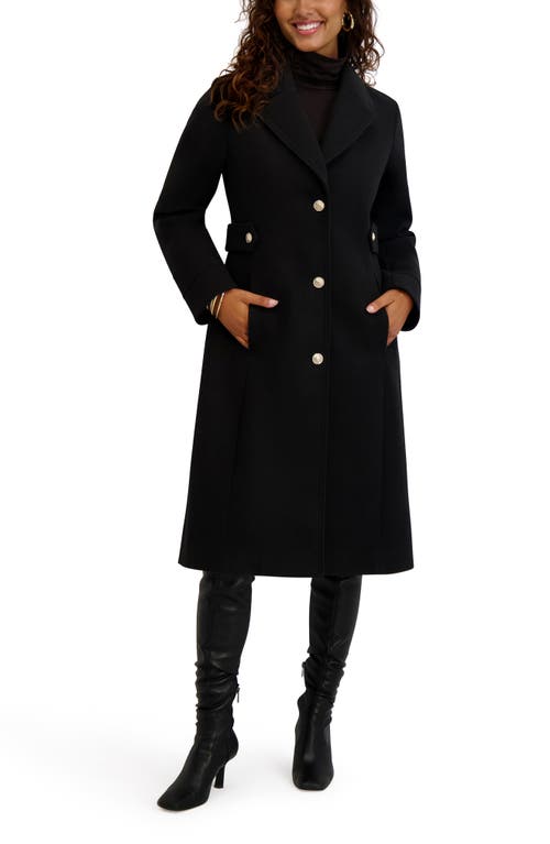 Kensie Belt Detail Coat In Black