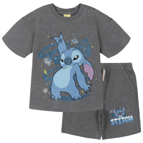 Lilo & Stitch Boys' French Terry Graphic T-Shirt and Shorts Set