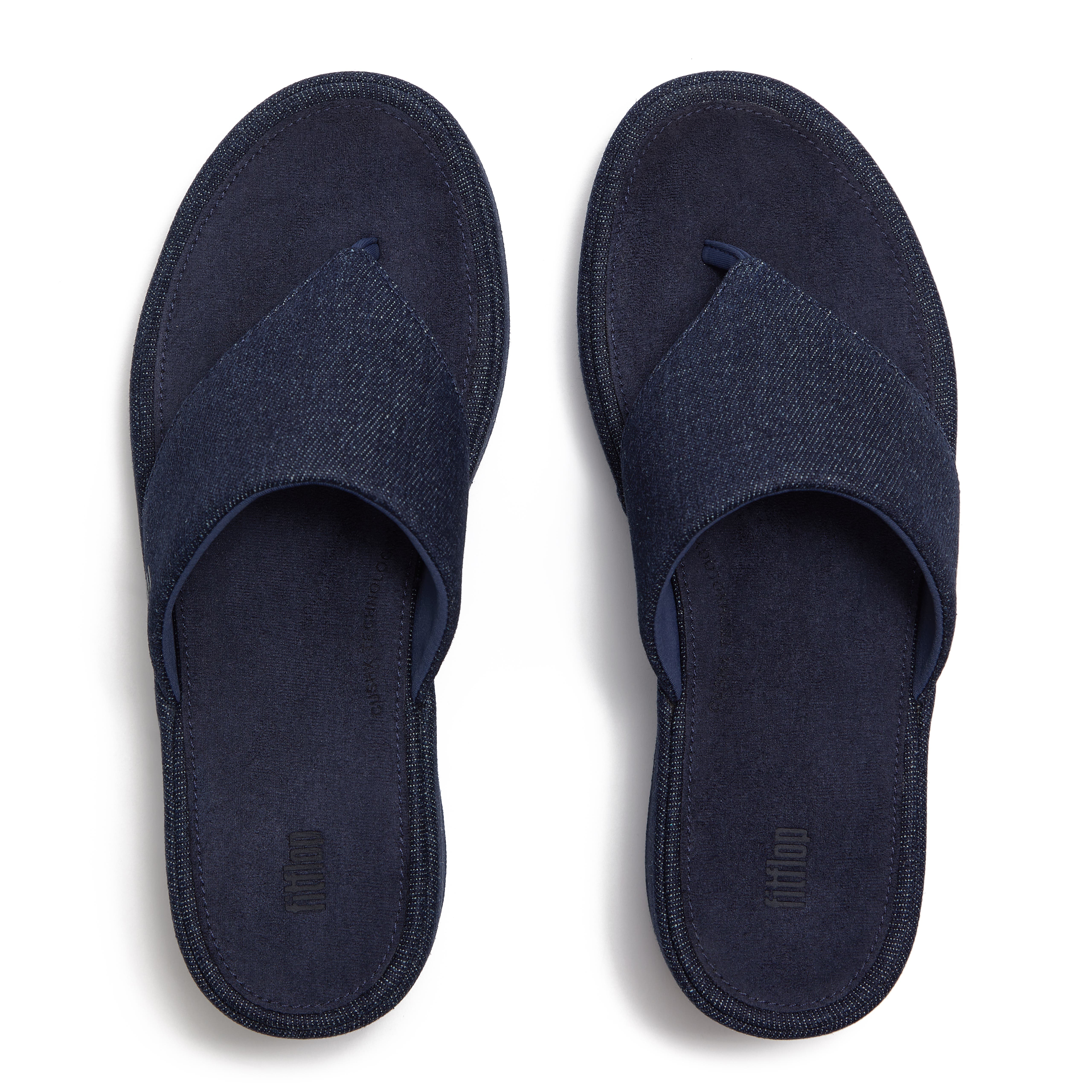 FitFlop Platfforms Denim Wedge Toe-Post, Alternate, color, Dark Denim