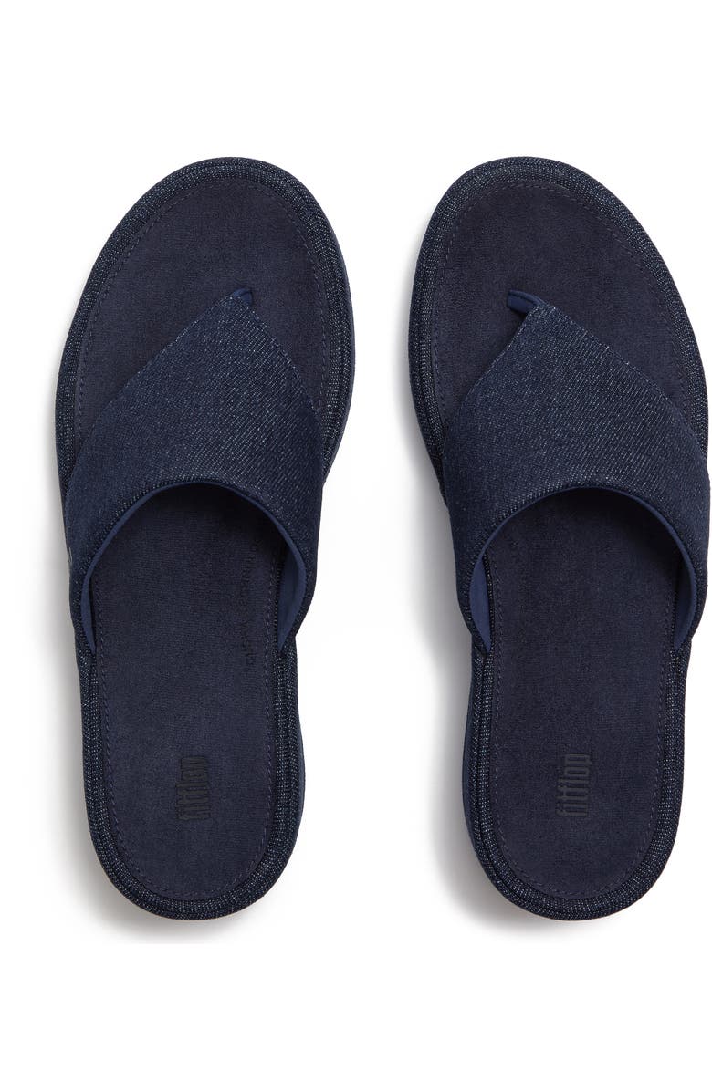 FitFlop Platfforms Denim Wedge Toe-Post, Alternate, color, Dark Denim
