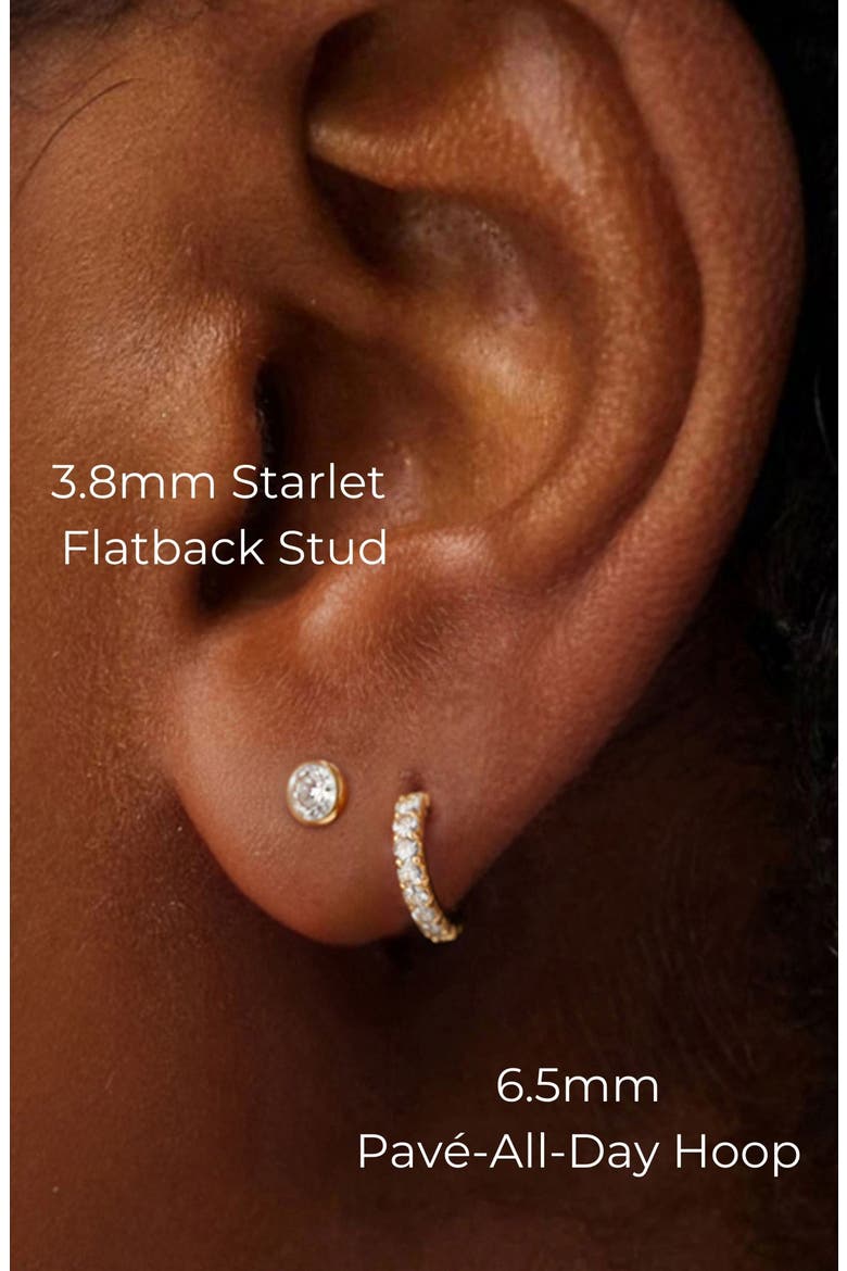 The Starlet Flat Back Stud, Alternate, color, Yellow Gold