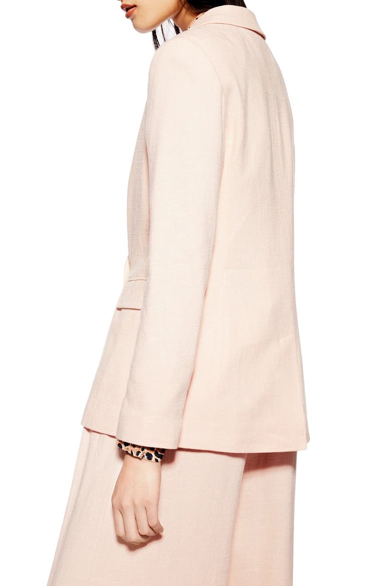 Coco Linen Blazer, Alternate, color, BLUSH