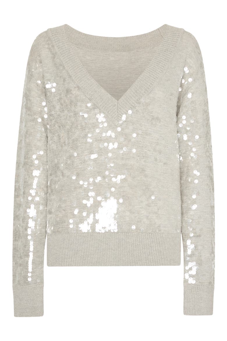 Ilaria Sequin Sweater, Alternate, color, LIGHT HEATHER