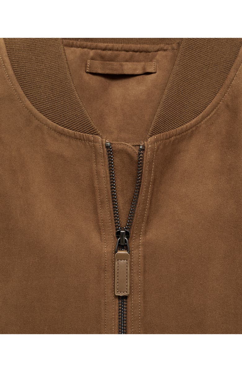MANGO Faux Suede Bomber Jacket, Alternate, color,