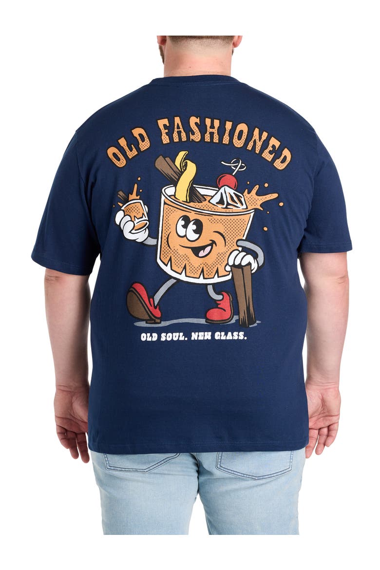 Big & Tall Old Fashioned Graphic Tee, Alternate, color, NAVY