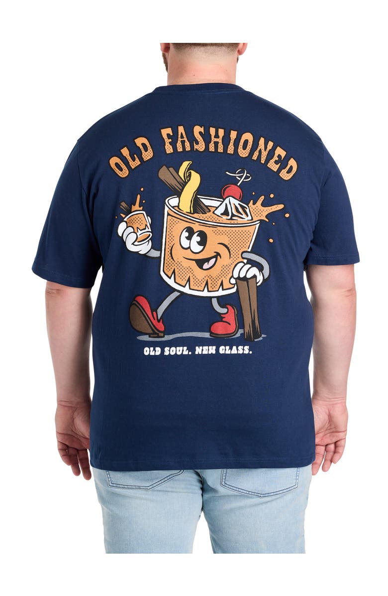 True Nation by DXL Big & Tall Old Fashioned Graphic Tee, Alternate, color, Navy