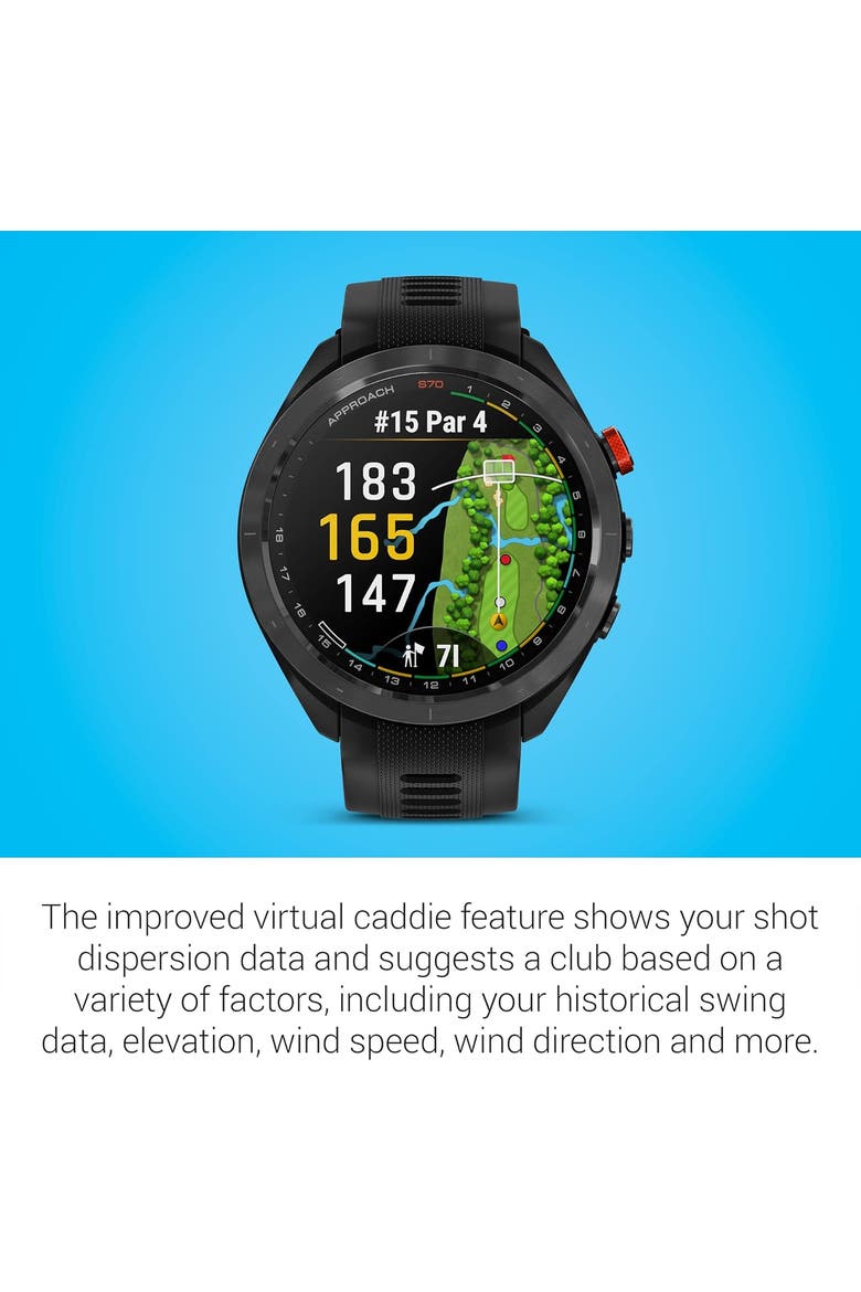Approach S70, Golf GPS Smartwatch, Alternate, color, Black