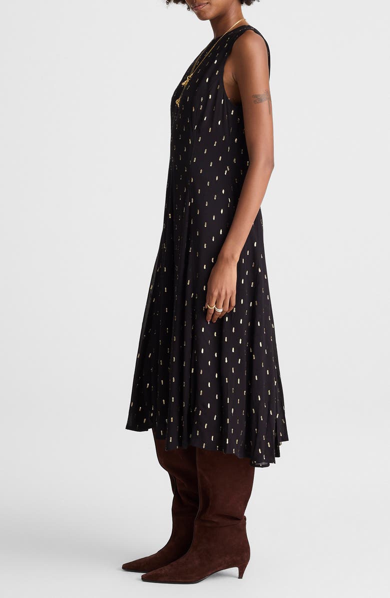 Madewell Sleeveless Flare Midi Dress, Alternate, color, Crinkle