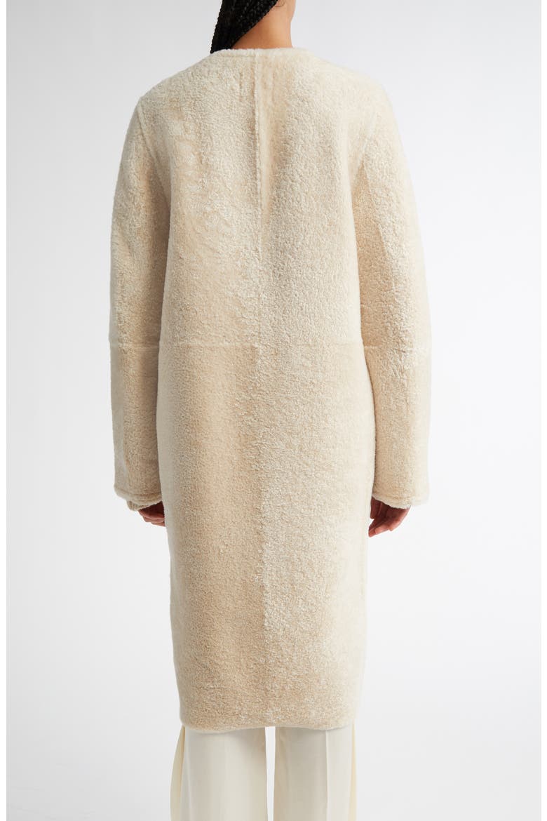 Genuine Teddy Shearling Zip Coat, Alternate, color, CREAM