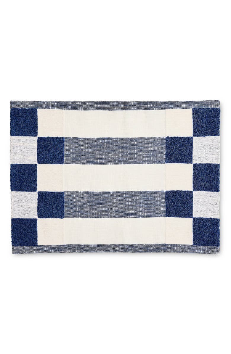 MACKENZIE CHILDS Indigo Checks & Stripes Set of 4 Placemats, Main, color, Indigo