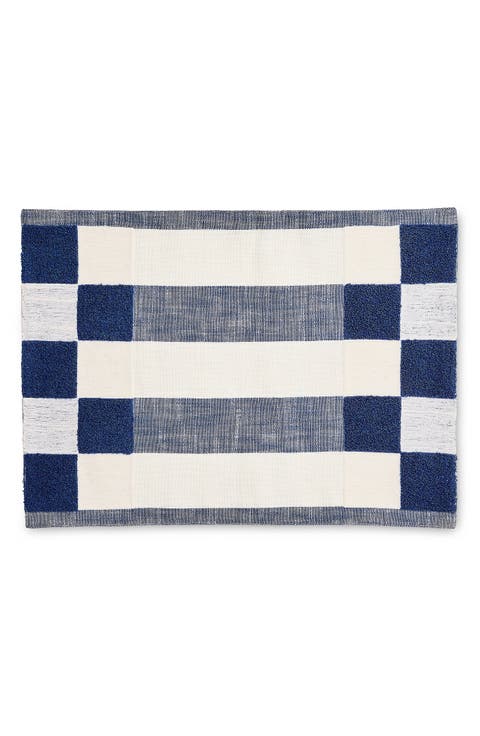 Indigo Checks & Stripes Set of 4 Placemats